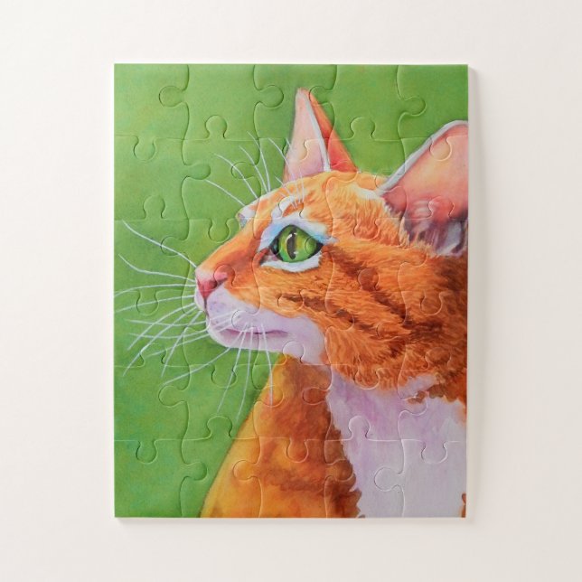 Orange Tabby Cat with Impressive Whiskers Jigsaw Puzzle (Vertical)