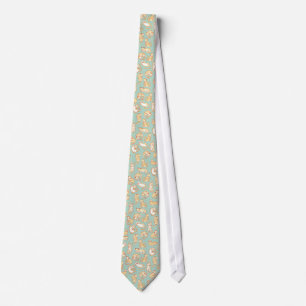 Orange Tabby Cats Illustrated Pattern Tie