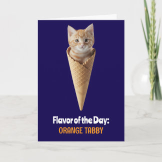 Orange Tabby Cone Card