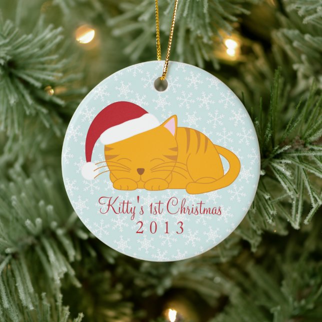 Orange Tabby Custom Christmas Ornaments (Tree)