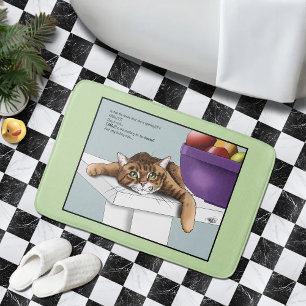 Orange Tabby Cute Treats Bath Mat