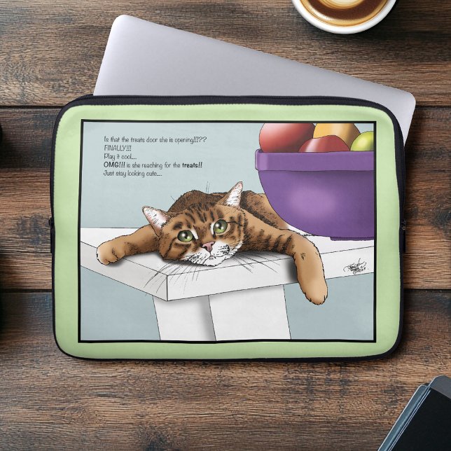 Orange Tabby Cute Treats Laptop Sleeve (Creator Uploaded)