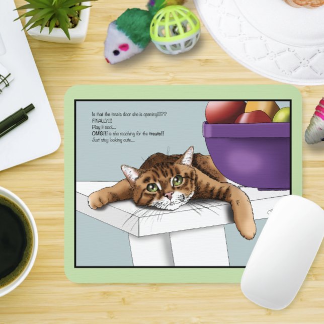 Orange Tabby Cute Treats Mouse Pad (Creator Uploaded)