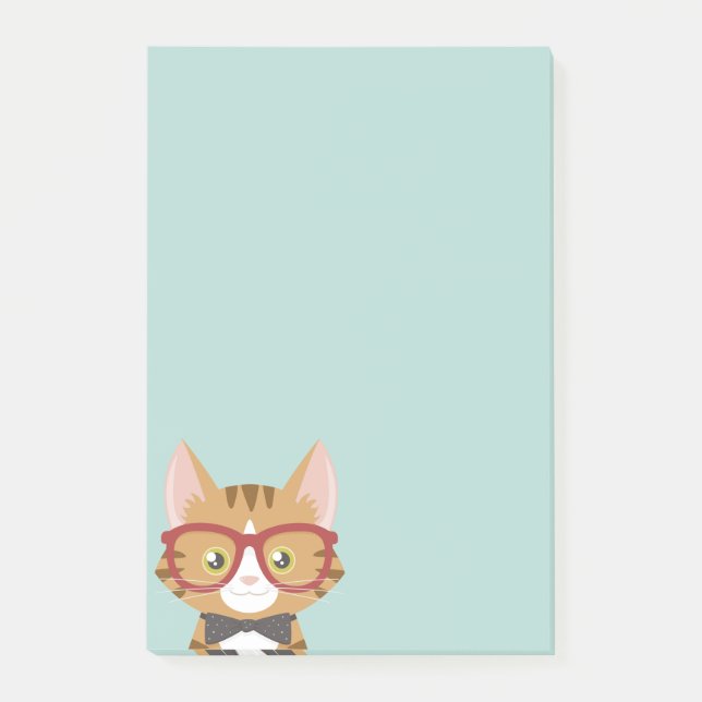 Orange Tabby Hipster Cat Kids Post-it® Notes (Front)