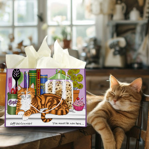 Orange Tabby Kitchen Counter Top Cat Large Gift Bag