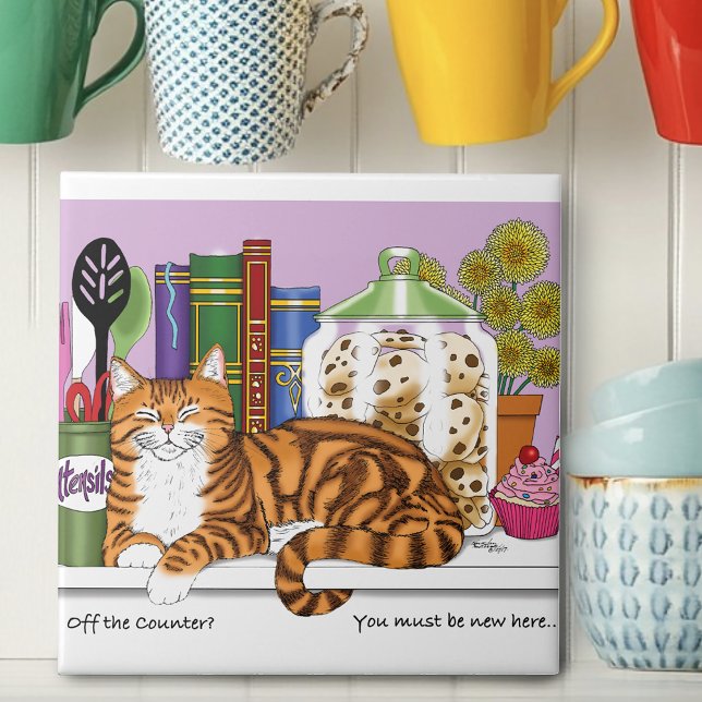 Orange Tabby Kitchen Counter Top Cat Tile (Creator Uploaded)
