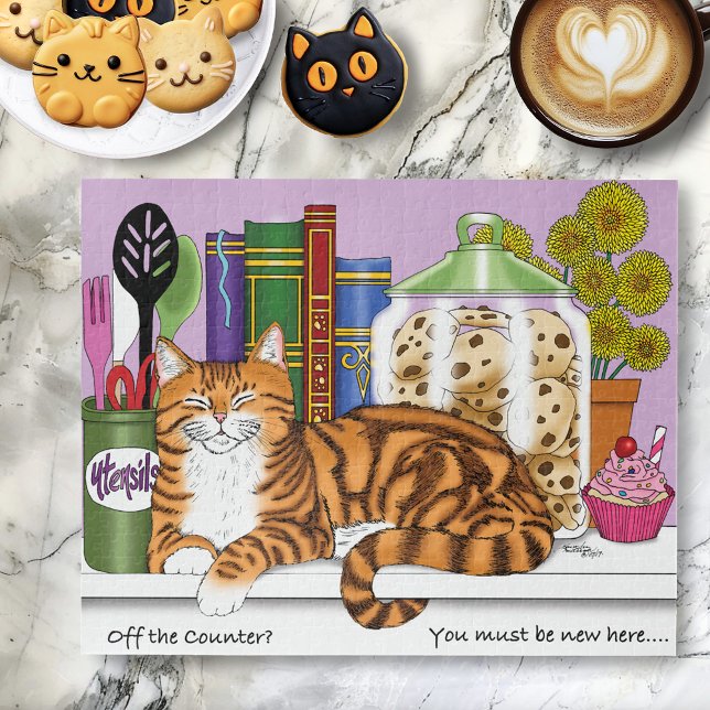 Orange Tabby Kitchen Counter Top Jigsaw Puzzle (Creator Uploaded)