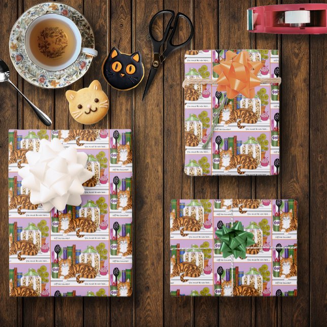 Orange Tabby Kitchen Counter Top Wrapping Paper Sheet (Creator Uploaded)