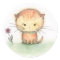 Orange Tabby Kitten Illustration Stickers