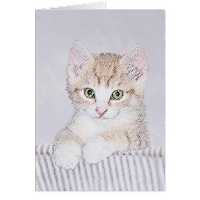 Orange Tabby Kitten Painting - Original Cat Art (Front)