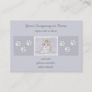 Orange Tabby Kitten Painting - Original Cat Art Business Card