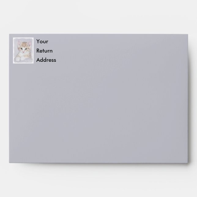 Orange Tabby Kitten Painting - Original Cat Art Envelope (Front)