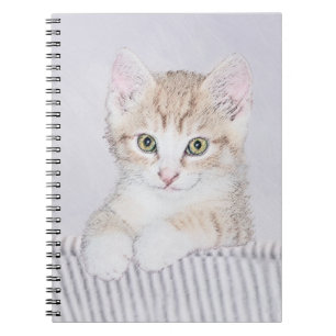 Orange Tabby Kitten Painting - Original Cat Art Notebook