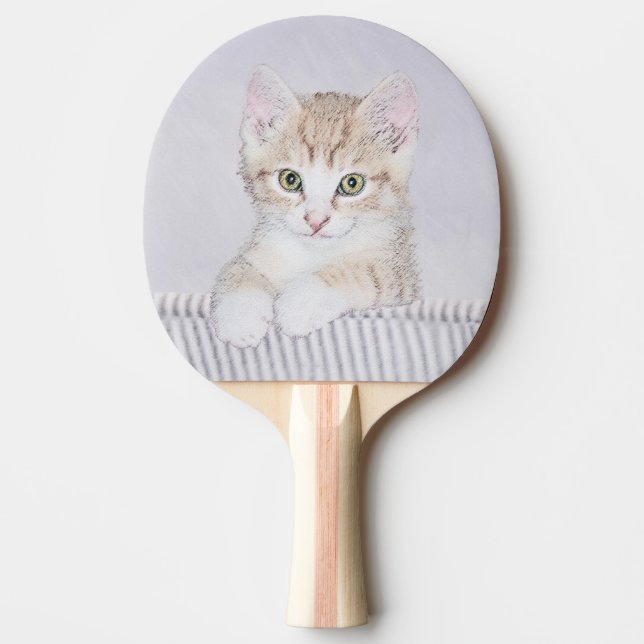 Orange Tabby Kitten Painting - Original Cat Art Ping Pong Paddle (Front)