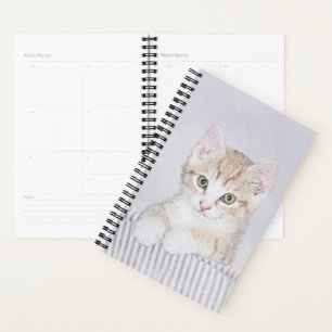 Orange Tabby Kitten Painting - Original Cat Art Planner