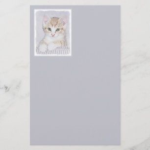Orange Tabby Kitten Painting - Original Cat Art Stationery