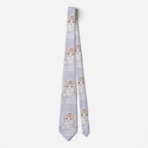Orange Tabby Kitten Painting - Original Cat Art Tie