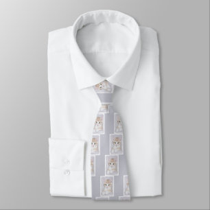 Orange Tabby Kitten Painting - Original Cat Art Tie