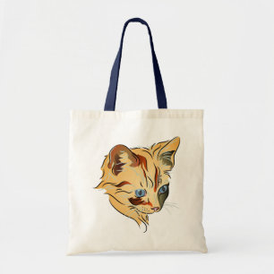 Orange Tabby Kitten with Blue Eyes Tote Bag