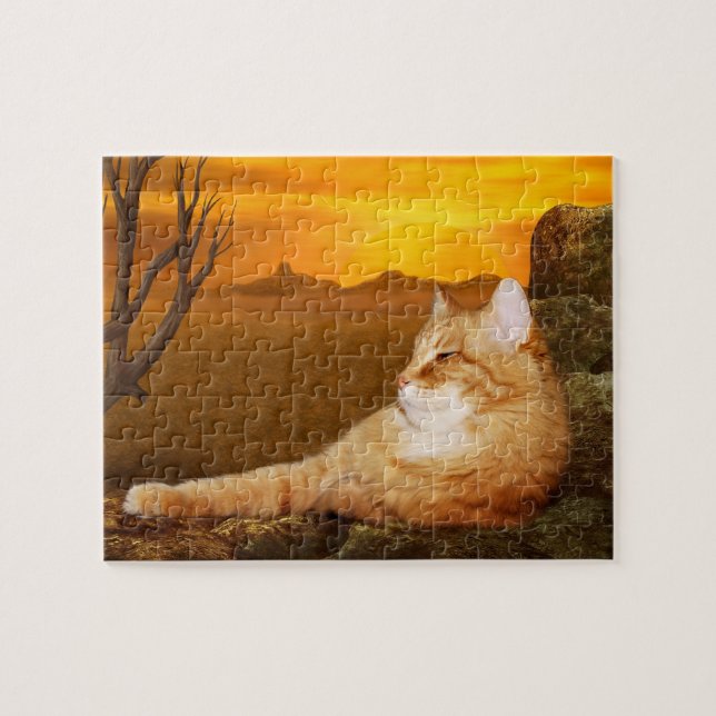 Orange tabby kitty cat jigsaw puzzle (Horizontal)