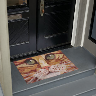 Orange Tabby Painting Detail Doormat