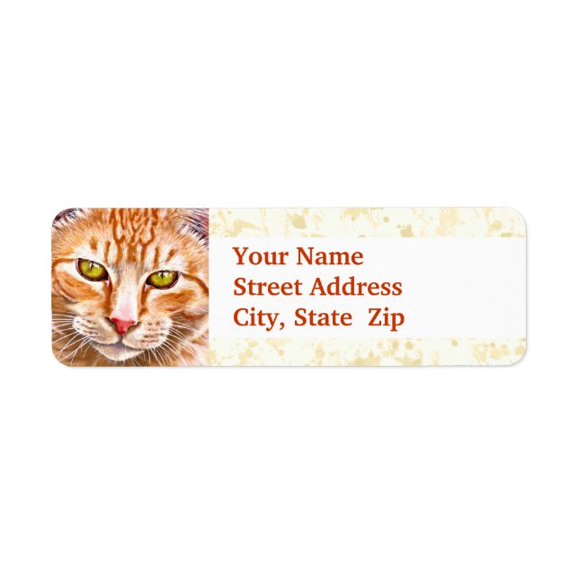 Orange Tabby Painting Return Address Label (Front)