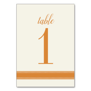 Orange Table Number, Caroline Wedding Table Sign Table Number