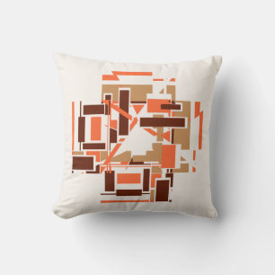 Orange Tan Brown Southwest Look Labyrinth Mosaic  Cushion