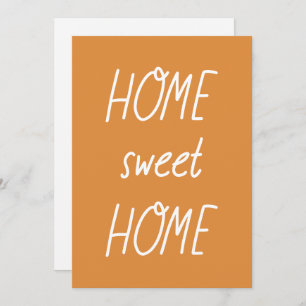 Orange Tangerine Script Home Sweet Home Moving Announcement