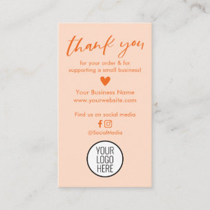 Orange Tangerine Thank You For Your Order Cards