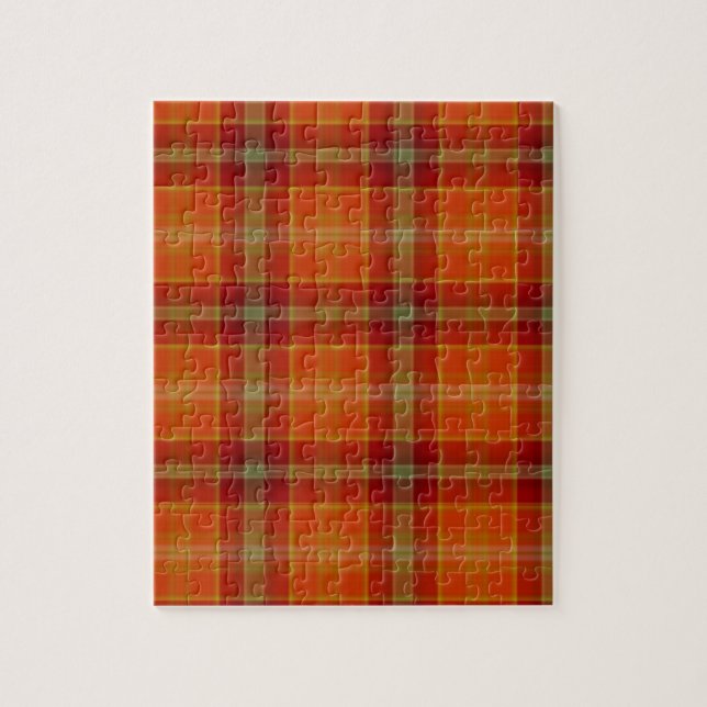 Orange Tartan Photo Puzzle (Vertical)