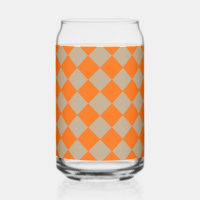 Orange Taupe Chequered Diamond Pattern