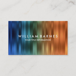 Orange Teal Blue Stripes Business Card