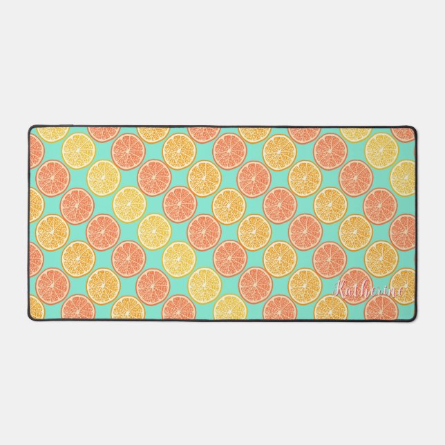 Orange Teal Desk Mat (Front)