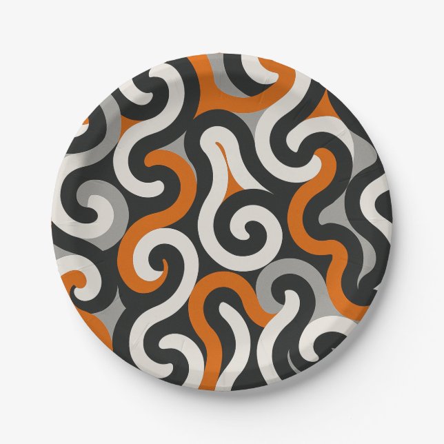 Orange Team (personalise) Paper Plate (Front)