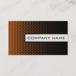 Orange Techno Dots Elegant Modern Black Business Card