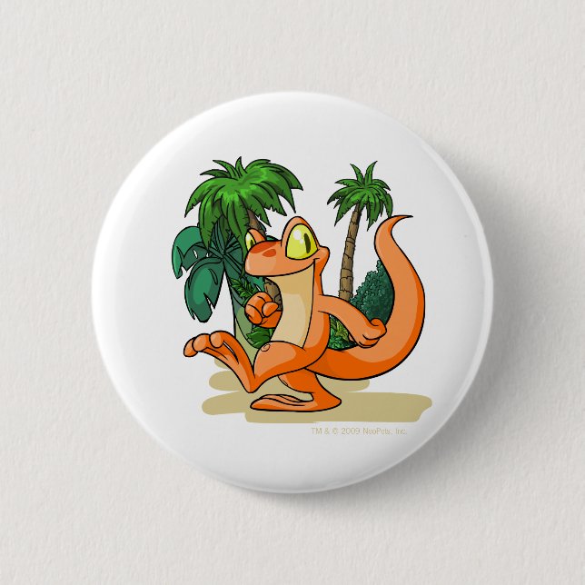 Orange Techo on a Mystery Island quest 6 Cm Round Badge (Front)