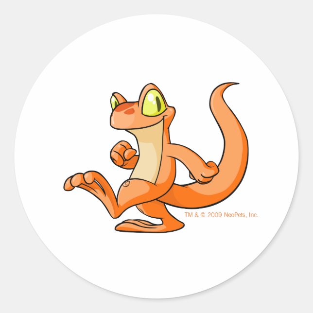 Orange Techo on a quest Classic Round Sticker (Front)