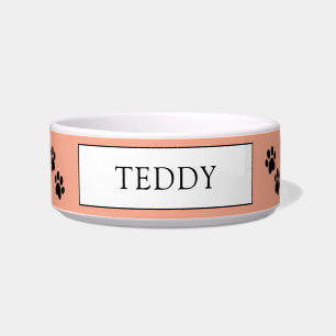 Orange "Teddy" Paw Print Pet Bowl