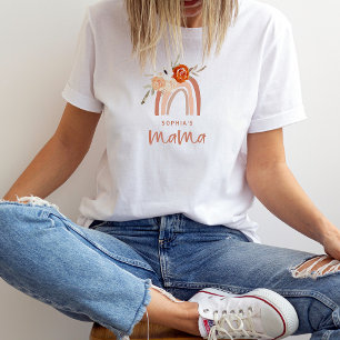 Orange Terracotta Boho   Mama Rainbow T-Shirt
