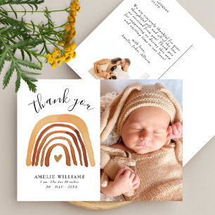 Orange Terracotta Boho Rainbow Baby Shower 2 Photo Postcard