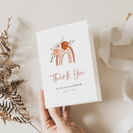 Orange Terracotta Boho | Rainbow Thank You Card