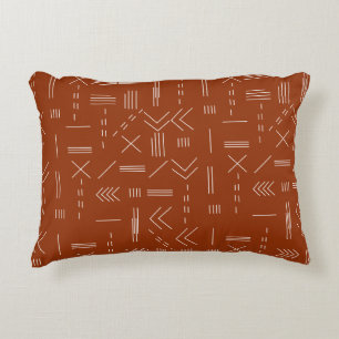 Orange Terracotta Gorgeous Geometric Pattern Decorative Cushion