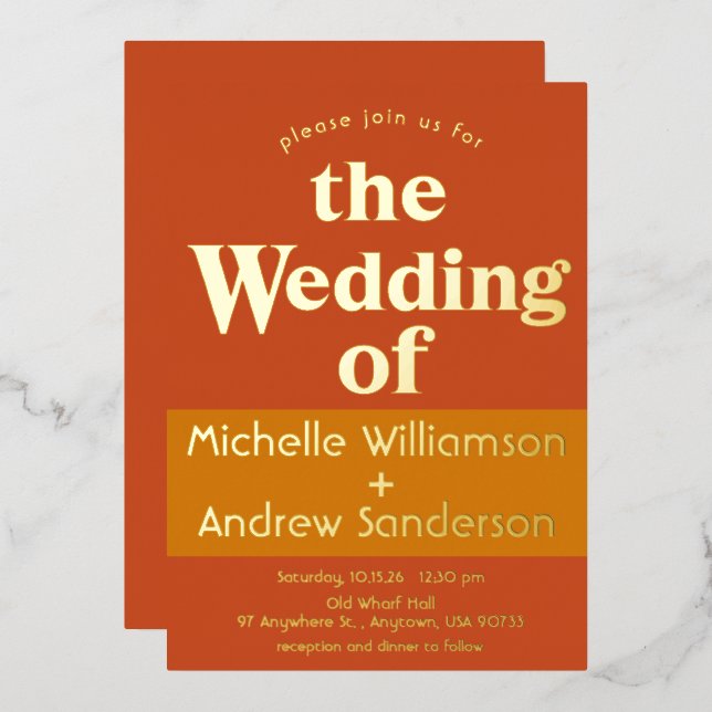 Orange Terracotta Modern Retro (Front/Back)