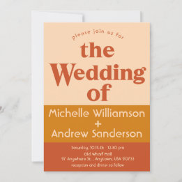 Orange Terracotta Modern Retro 5x7 Invitation