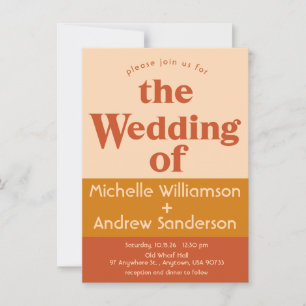 Orange Terracotta Modern Retro A6 Invitation