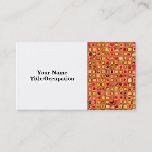 Orange 'Terracotta' Textured Mosaic Tiles Pattern Business Card