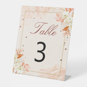 Orange Terracotta Twilight Starry Night Wedding Pedestal Sign