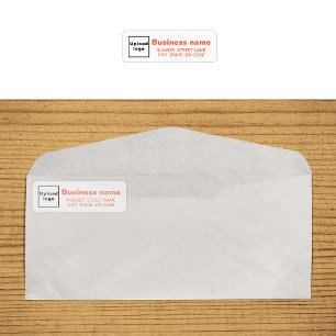 Orange Text Business Return Address Labels