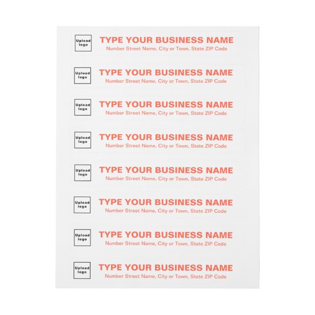 Orange Text Business Wrap Around Address Label (Sheet)